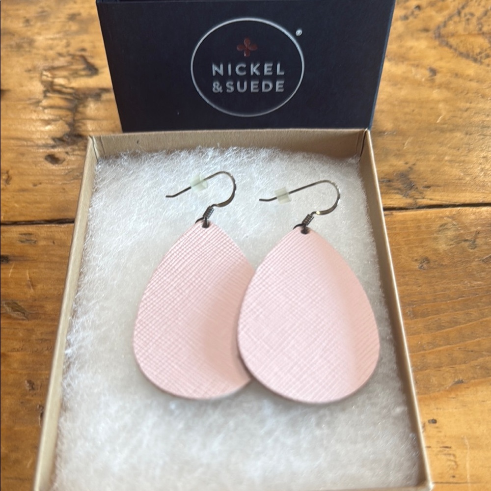 Nickel & Suede Teardrop Earrings